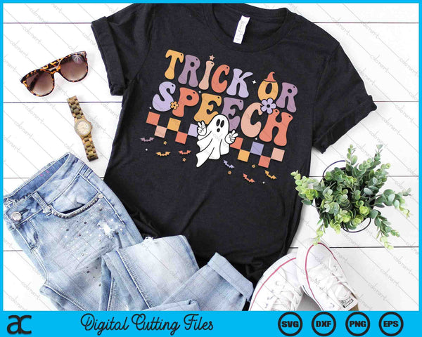 Retro Trick Or Speech Halloween Speech Therapy Slp Halloween SVG PNG Digital Cutting Files