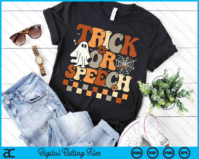 Retro Trick Or Speech Halloween Speech Therapy Slp Halloween SVG PNG Digital Printable Files