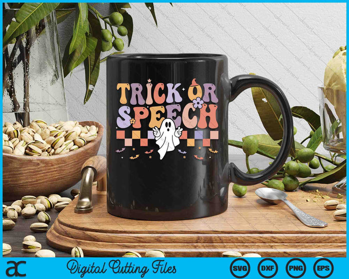 Retro Trick Or Speech Halloween Speech Therapy Slp Halloween SVG PNG Digital Cutting Files