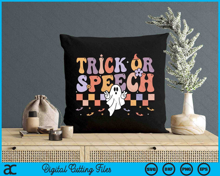 Retro Trick Or Speech Halloween Speech Therapy Slp Halloween SVG PNG Digital Cutting Files