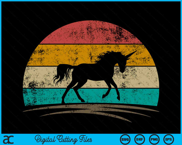 Retro Unicorn mythisch wezen SVG PNG digitale afdrukbare bestanden