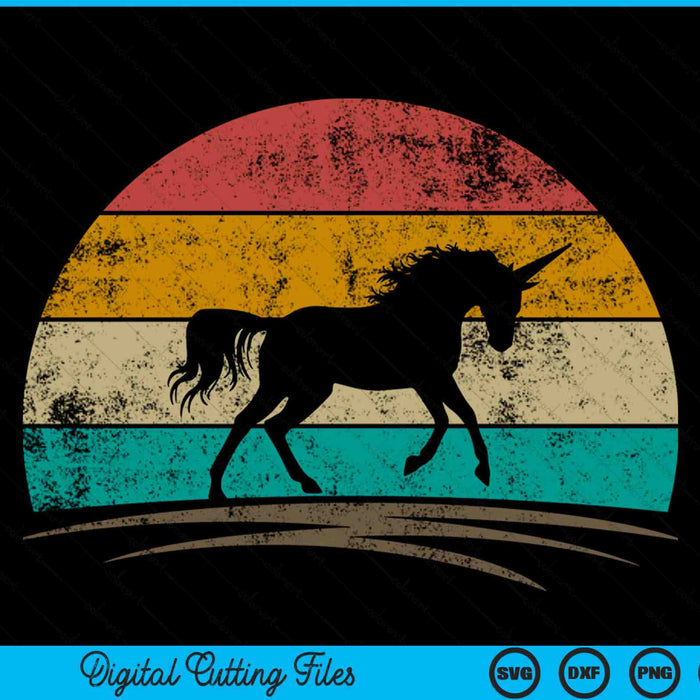 Retro unicorn mythical creature SVG cut file