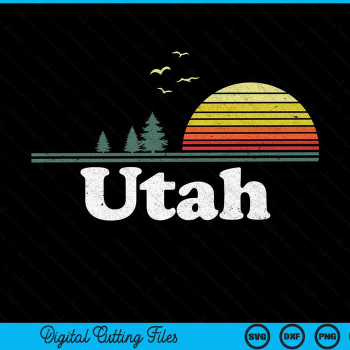Retro Utah state park ut home SVG cut file