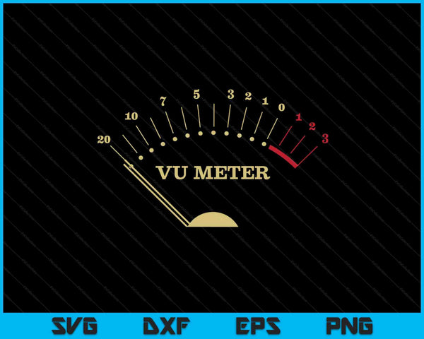 Retro VU Meter Hi-Fi Vintage 02 SVG PNG Cortar archivos imprimibles