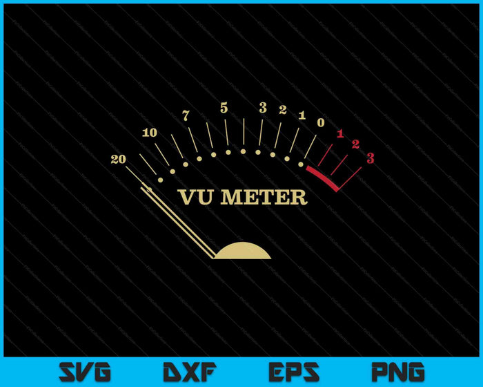 Retro VU Meter Hi-Fi Vintage 02 SVG PNG Cutting Printable Files