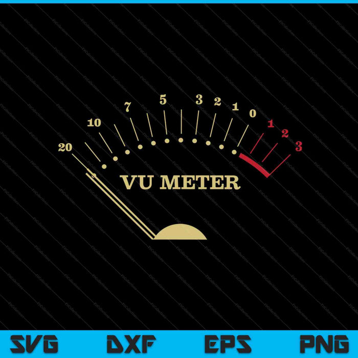 Retro VU Meter Hi-Fi Vintage 02 SVG PNG Cutting Printable Files