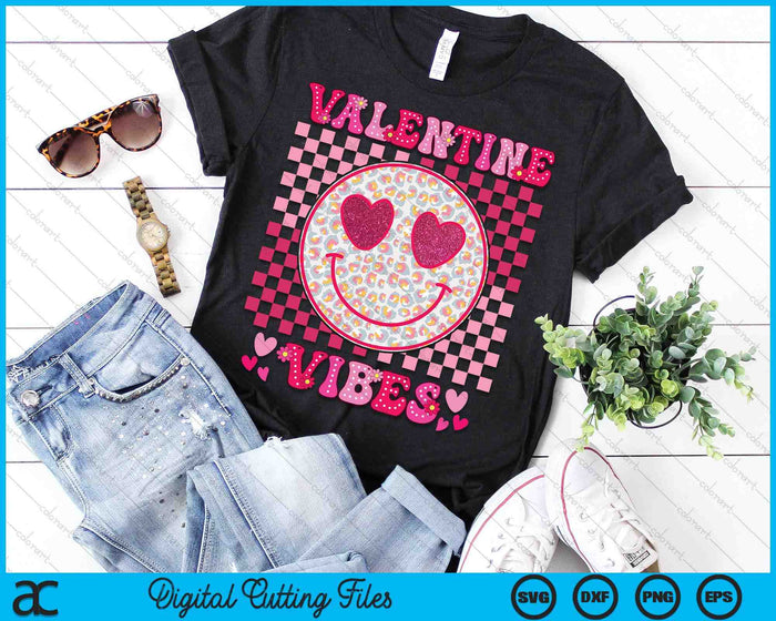 Retro Valentine's Day Heart Valentine Vibes SVG PNG Digital Printable Files