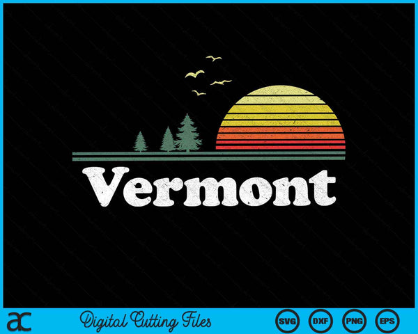 Retro Vermont State Park VT Home Design SVG PNG Digital Cutting File