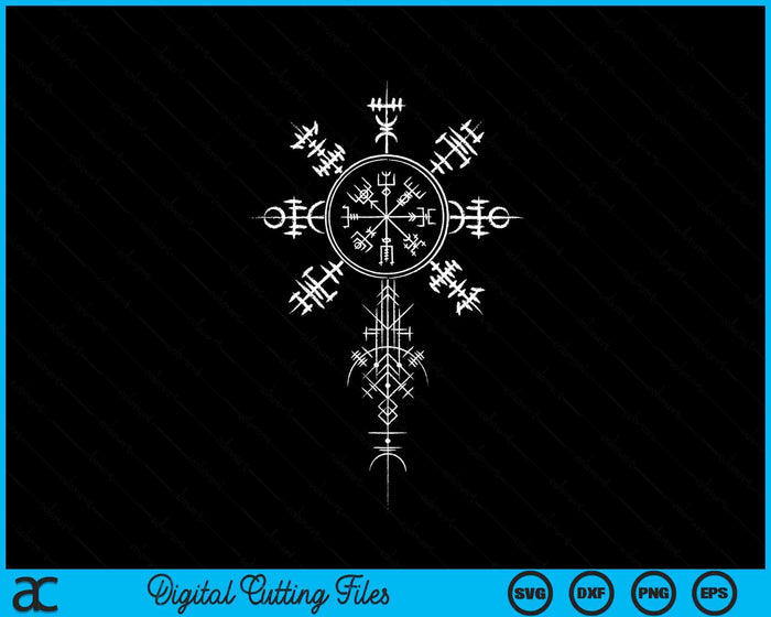 Retro Viking Symbol Compass Vegvisir Nordic Rune Celtic SVG PNG Digital Printable Files