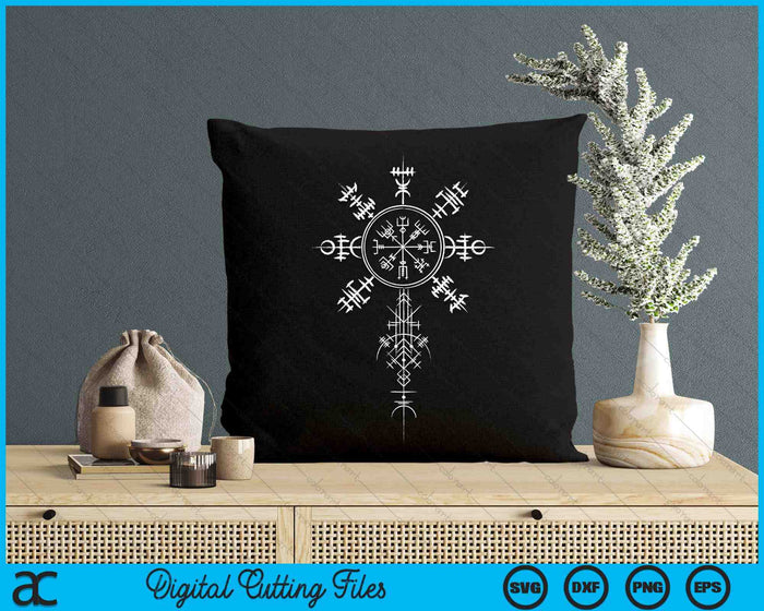 Retro Viking Symbol Compass Vegvisir Nordic Rune Celtic SVG PNG Digital Printable Files