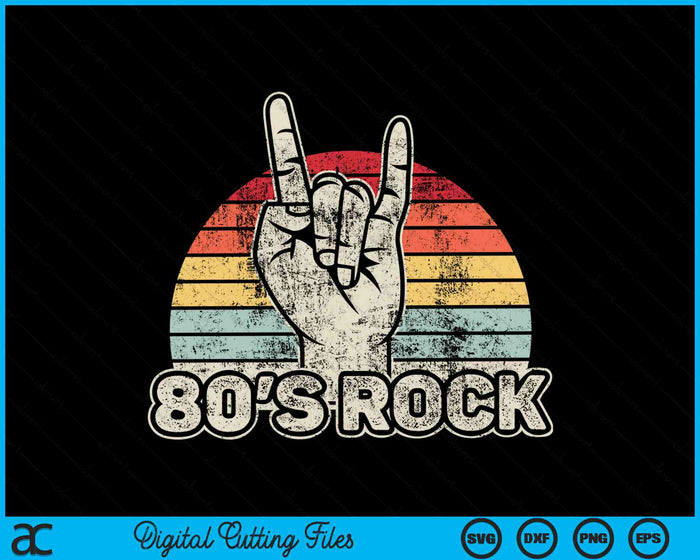 Retro Vintage 80's Rock Band SVG PNG Digital Cutting Files