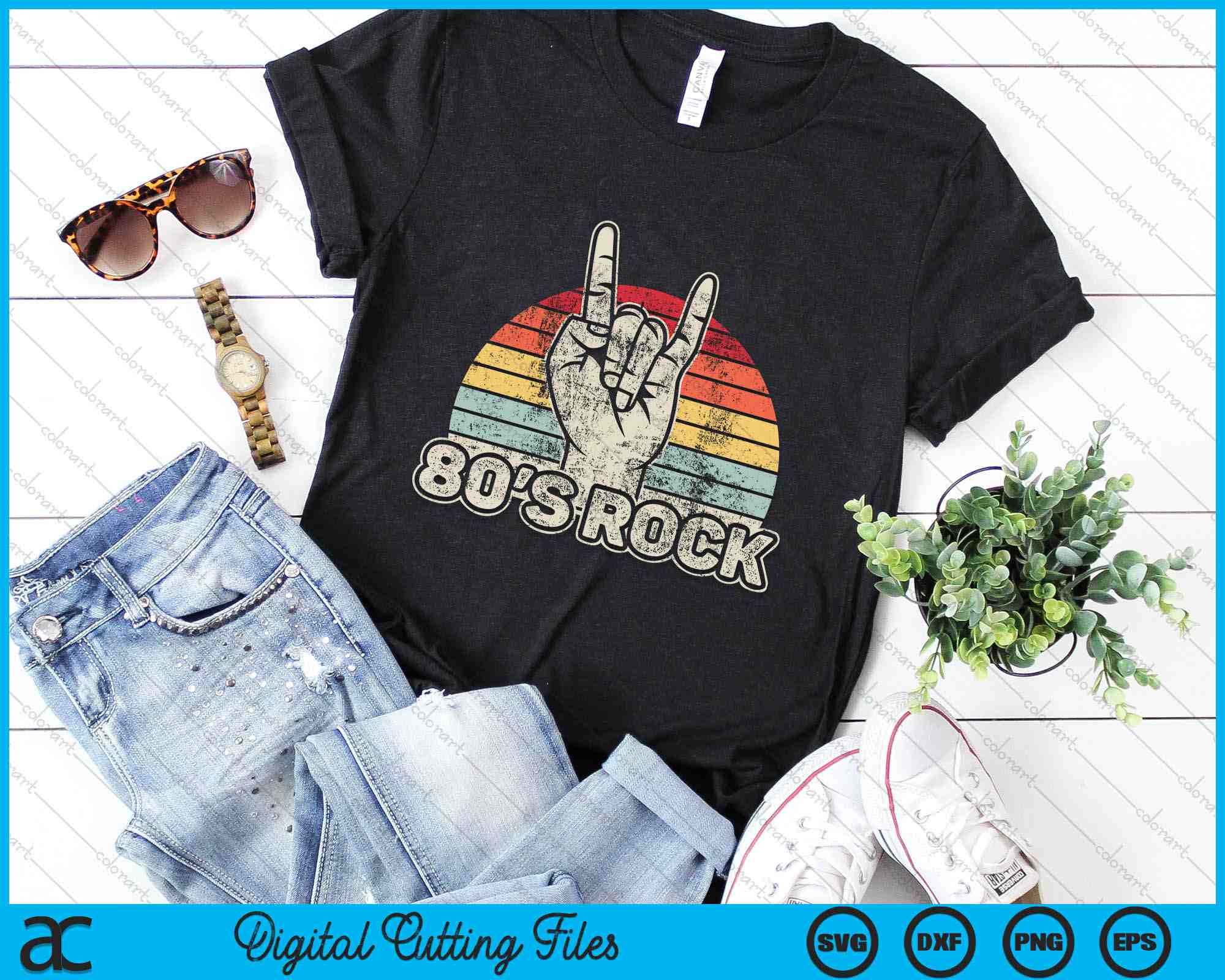 File Rock Retro Vintage 80's Rock Band SVG PNG Digital Cutting Files – creativeusarts