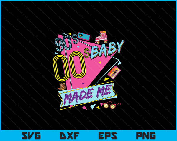 Retro Vintage 90's Baby 00's Made Me Nostalgia Classic SVG PNG Digital Cutting Files