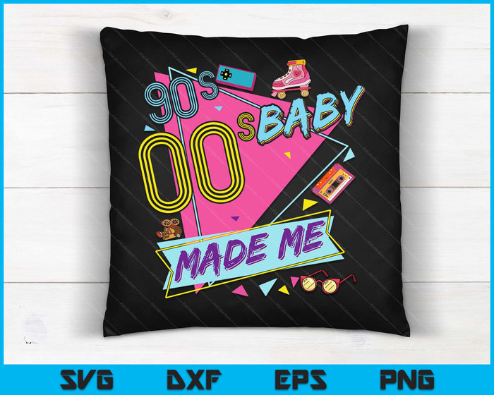 Retro Vintage 90's Baby 00's Made Me Nostalgia Classic SVG PNG Digital Cutting Files