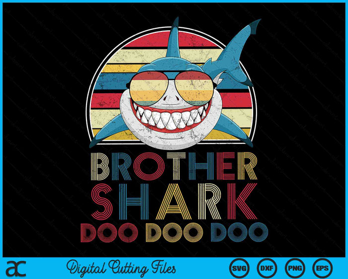 Retro Vintage Brother Sharks SVG PNG Digital Cutting Files