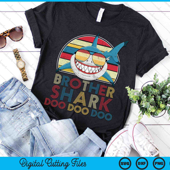Retro Vintage Brother Sharks SVG PNG Digital Cutting Files