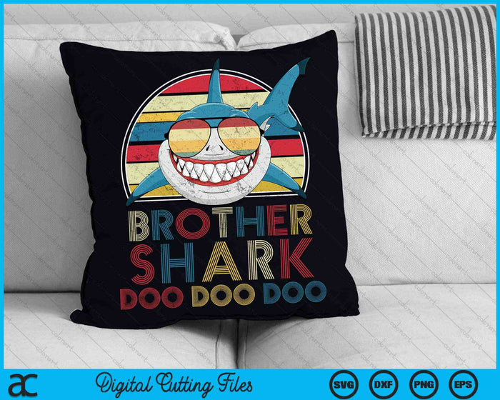 Retro Vintage Brother Sharks SVG PNG Digital Cutting Files