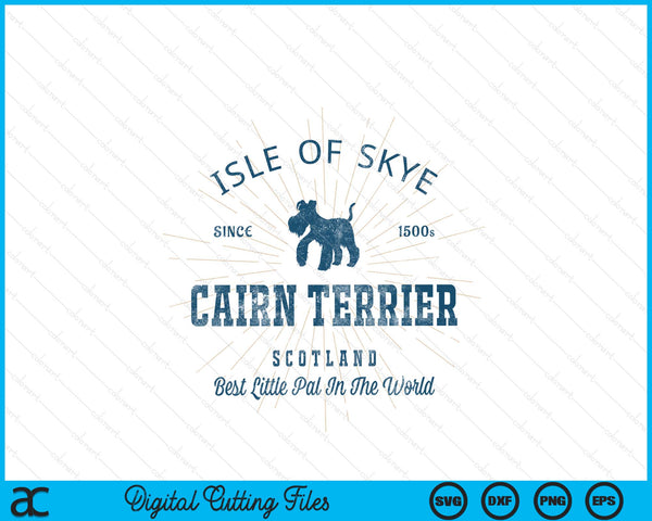 Retro Vintage Cairn Terrier SVG PNG Digital Cutting Files
