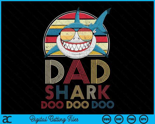 Retro Vintage Dad Sharks SVG PNG Digital Cutting Files