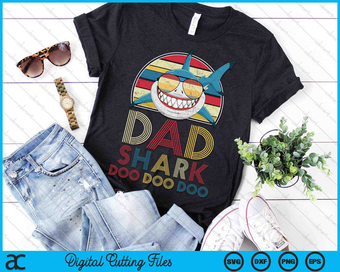 Retro Vintage Dad Sharks SVG PNG Digital Cutting Files