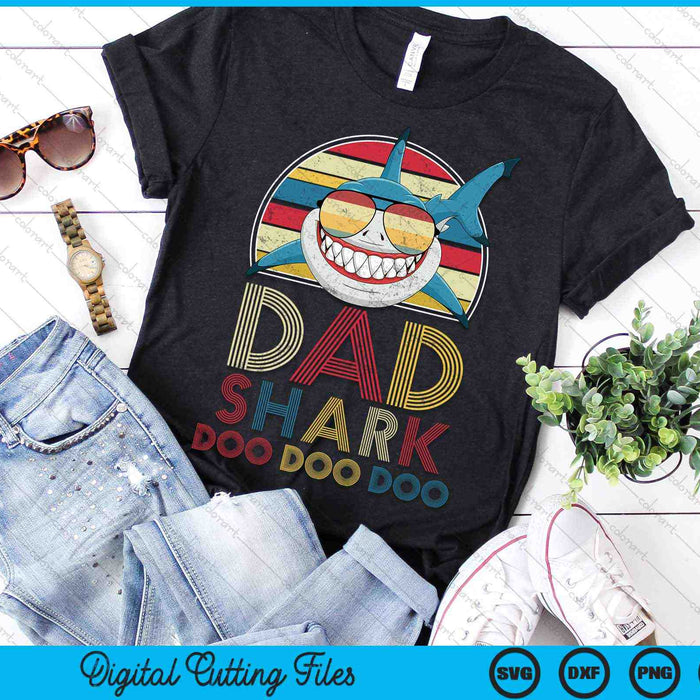 Retro Vintage Dad Sharks SVG PNG Digital Cutting Files