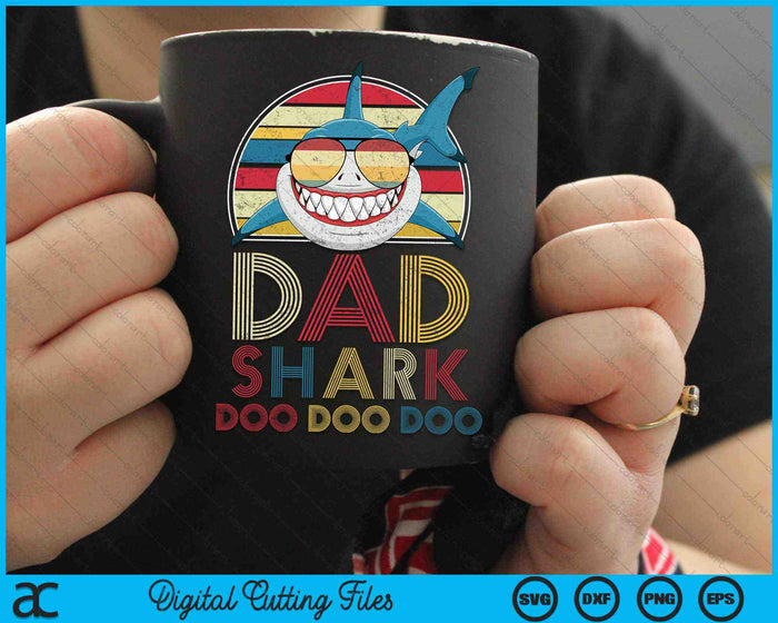 Retro Vintage Dad Sharks SVG PNG Digital Cutting Files