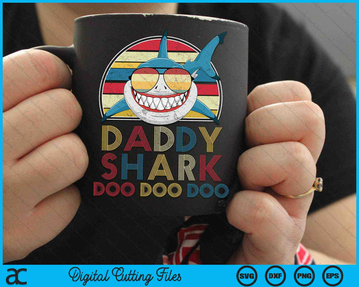 Retro Vintage Daddy Sharks SVG PNG Digital Cutting Files