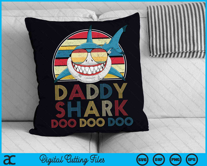 Retro Vintage Daddy Sharks SVG PNG Digital Cutting Files