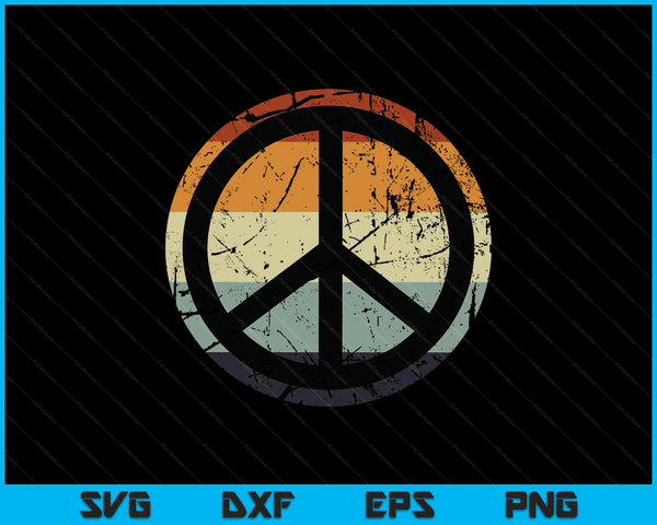 Retro Vintage noodlijdende ontwerp vredesteken SVG PNG digitale afdrukbare bestanden