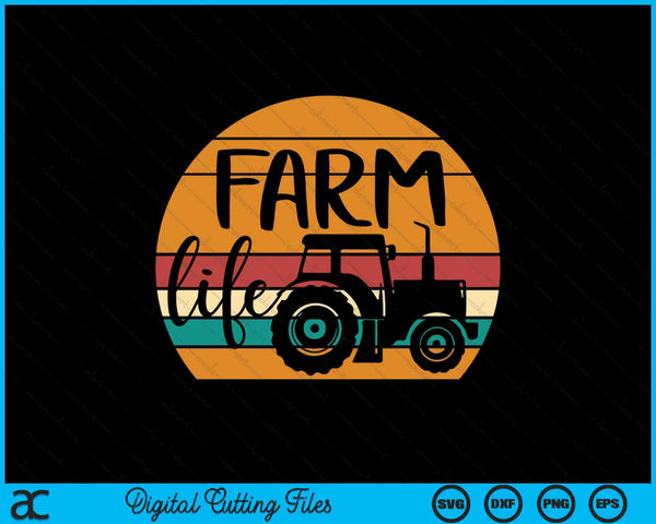 Retro vintage farm life farming tractor family farmer SVG cut file