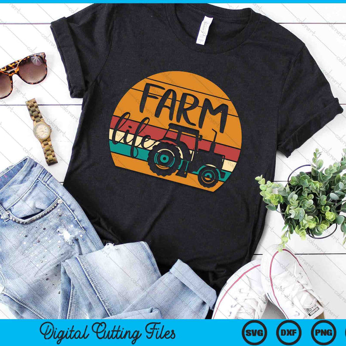 Retro Vintage Farm Life Farming Tractor Family Farmer SVG PNG Digital Cutting File