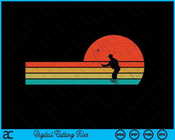 Retro Vintage Fly Fishing Lover SVG PNG Digital Cutting File