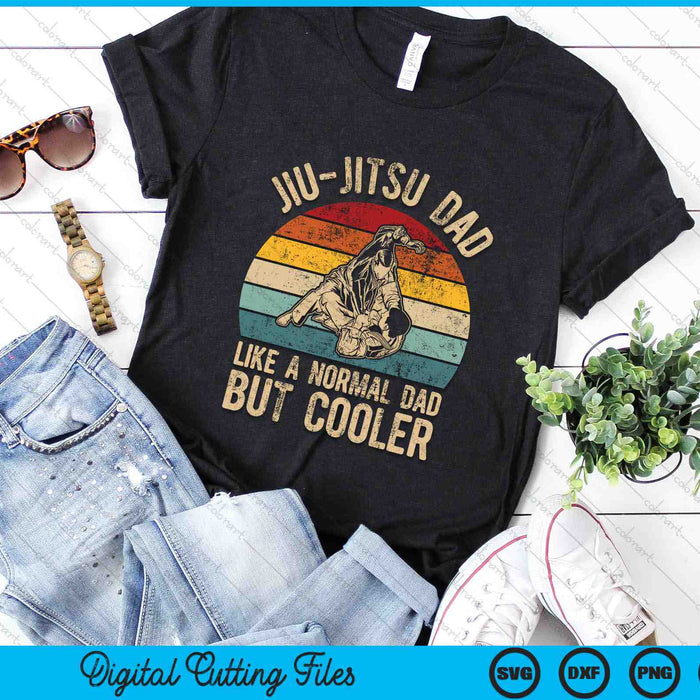 Retro Vintage Jiu Jitsu Dad Like A Normal Dad But Cooler SVG PNG Digital Cutting Files