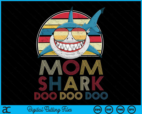 Retro Vintage Mom Sharks SVG PNG Digital Cutting Files