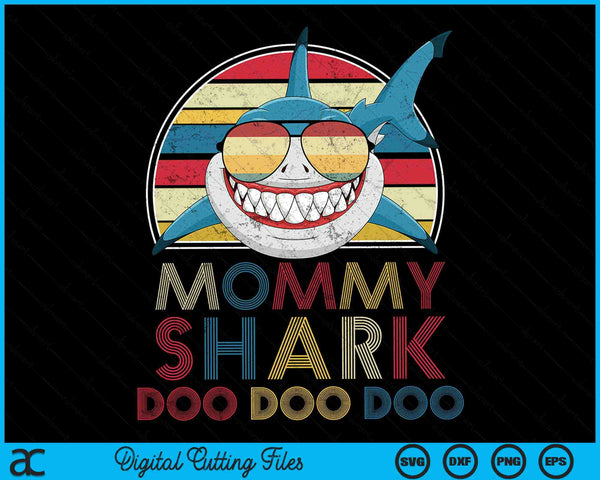 Retro Vintage Mommy Sharks SVG PNG Digital Cutting Files