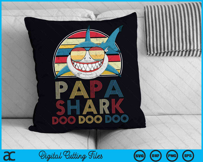 Retro Vintage Papa Sharks SVG PNG Digital Cutting Files