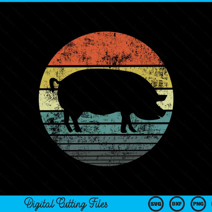 Retro vintage pig farm animals SVG PNG cut file for Cricut