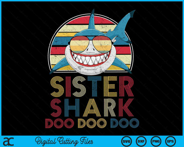 Retro Vintage Sister Sharks SVG PNG Digital Cutting Files