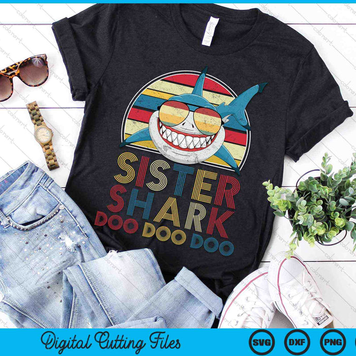 Retro Vintage Sister Sharks SVG PNG Digital Cutting Files