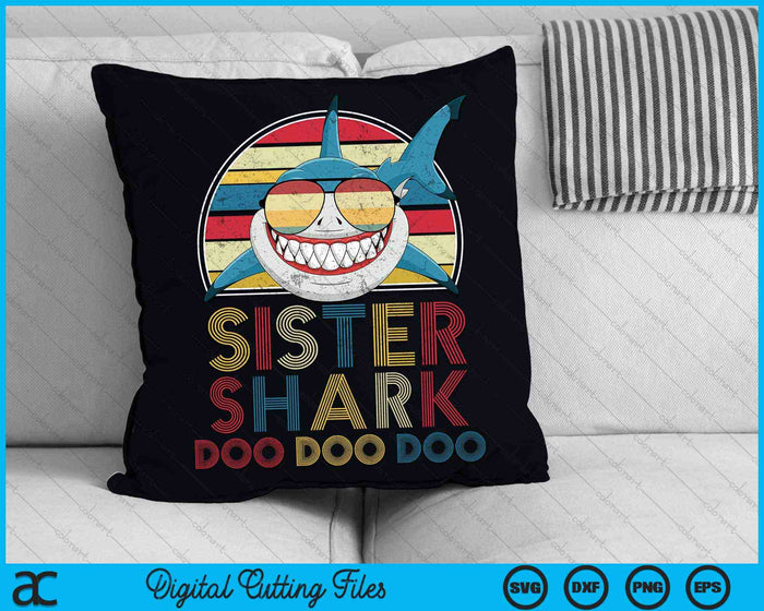 Retro Vintage Sister Sharks SVG PNG Digital Cutting Files