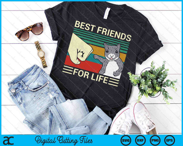 Retro Vintage Squirrel Best Friend For Life Fist Bump SVG PNG Cutting Printable Files - on a t-shirt