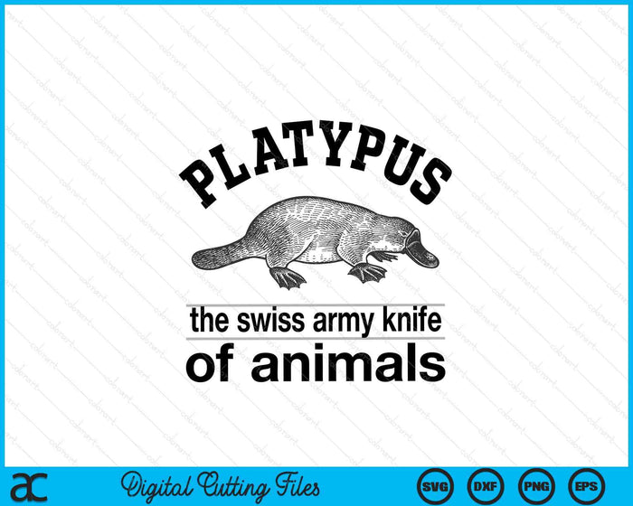 Retro Vintage Swiss Army Knife Platypus Lover SVG PNG Digital Printable Files