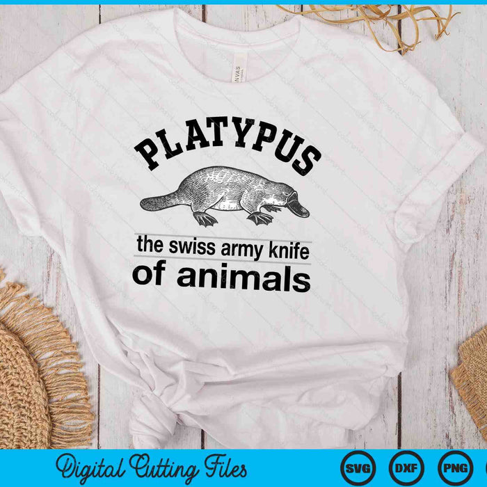 Retro Vintage Swiss Army Knife Platypus Lover SVG PNG Digital Printable Files