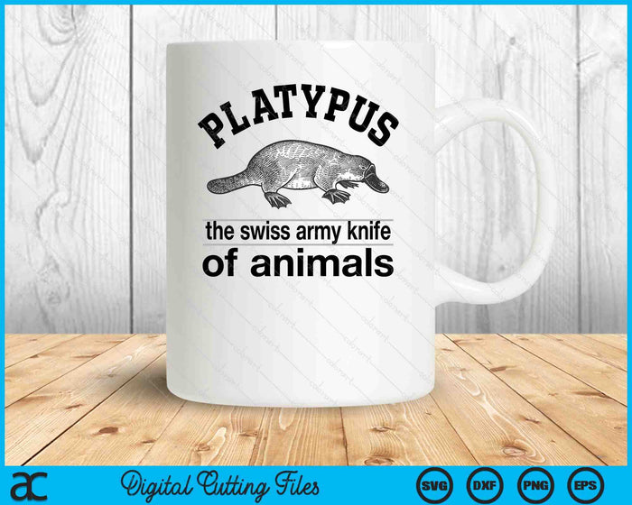 Retro Vintage Swiss Army Knife Platypus Lover SVG PNG Digital Printable Files
