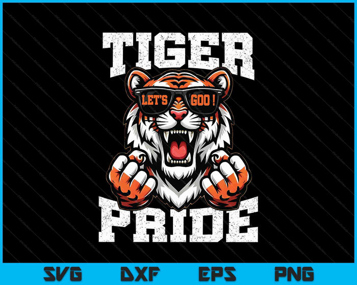 Retro Vintage Tiger Pride School Sports Team Tiger SVG PNG Digital Printable Files