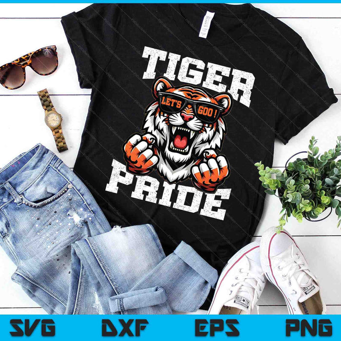 Retro Vintage Tiger Pride School Sports Team Tiger SVG PNG Digital Printable Files