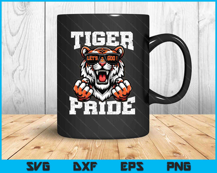 Retro Vintage Tiger Pride School Sports Team Tiger SVG PNG Digital Printable Files