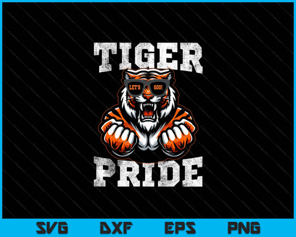 Retro vintage tiger pride school sports team tiger mascot SVG cut file