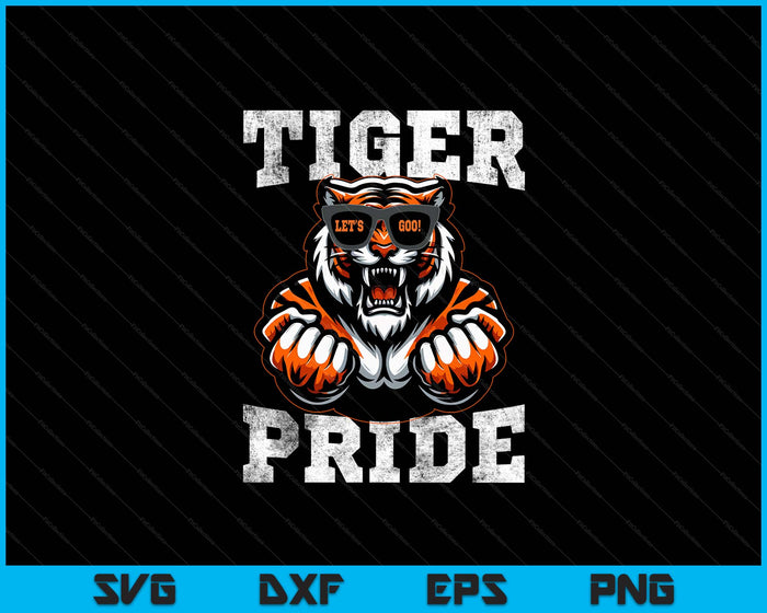 Retro Vintage Tiger Pride School Sports Team Tiger Mascot SVG PNG Digital Printable Files