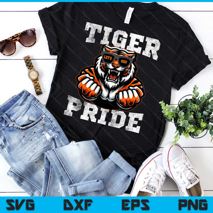 Retro Vintage Tiger Pride School Sports Team Tiger Mascot SVG PNG Digital Printable Files